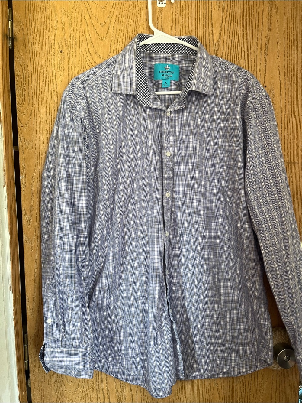 Christian Aujard blue dress shirt men L